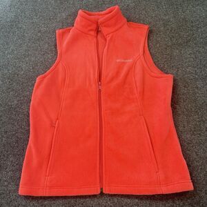 Columbia Vest Womens Size Large Hot Pink Full Zip With Front Zip Pockets